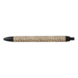Stylo Noir Motifs de peau d'animal d'empreinte de léopard