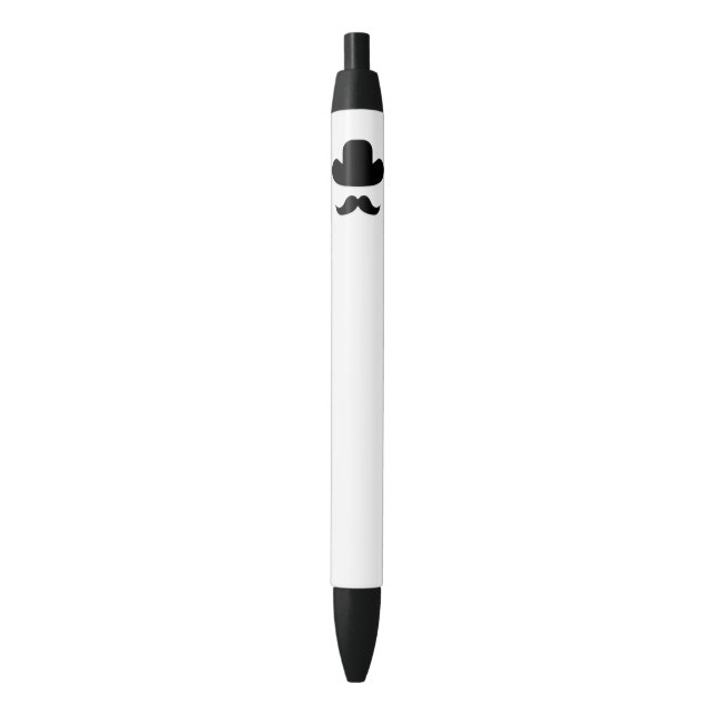 Stylo Noir Moustache et casquette (devant Vertical)
