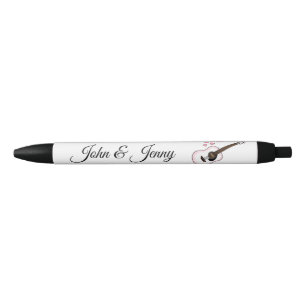 Stylo Noir Musicien de guitare acoustique Personnalisé Mariag