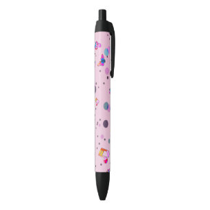 Stylo Noir Musique de danse des couleurs sur rose