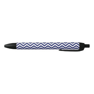 Stylo Noir Navy Blue and White Large Chevron Zig Zag
