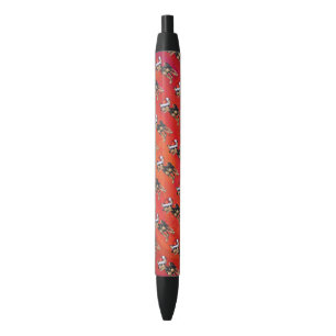 Stylo Noir Noël Chihuahua en rouge