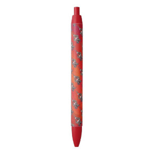 Stylo Noir Noel de Chien À La Hache Sur Rouge