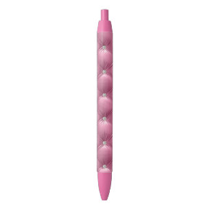Stylo Noir Noël en faux velours rose doux Luxe Glam