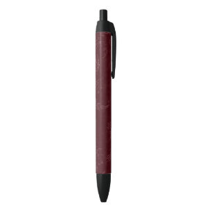 Stylo Noir Noël floral bordeaux rouge profond