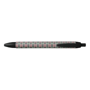 Stylo Noir Noël rouge et vert motif Empreinte de patte à thèm