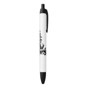 Stylo Noir Noir Blanc Cerf Animal Nature silhouette