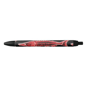 Stylo Noir noir rouge d'esturgeon