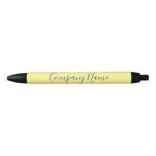 Stylo Noir Nom commercial Numéro de téléphone Jaune Bleu Scri