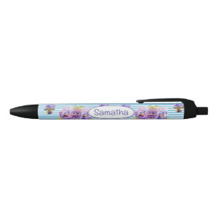 Stylo Noir Nom de fille chic et violet démodé Pansy rose