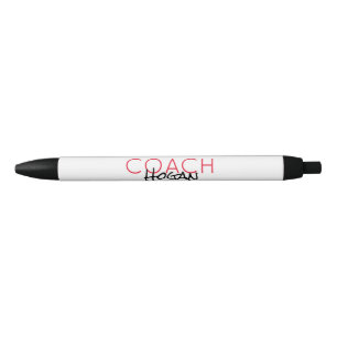 Stylo Noir NOM DE L'ENTRAÎNEUR texte personnalisé rouge noir