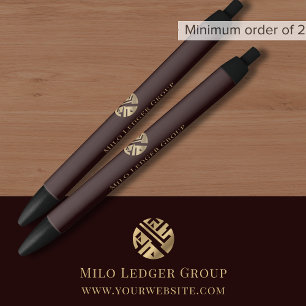 Stylo Noir Nom de l'entreprise Logo personnalisé promotionnel