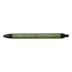 Stylo Noir Nom de marque de script promotionnel moderne Moss 