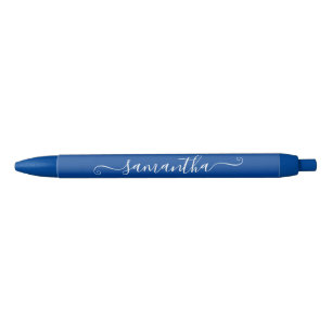 Stylo Noir Nom de signature blanc et bleu profond