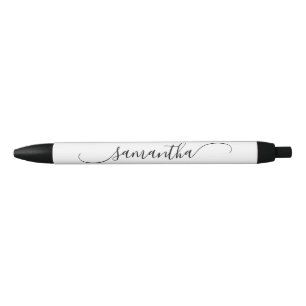 Stylo Noir Nom de signature élégant en lettres cursives courb