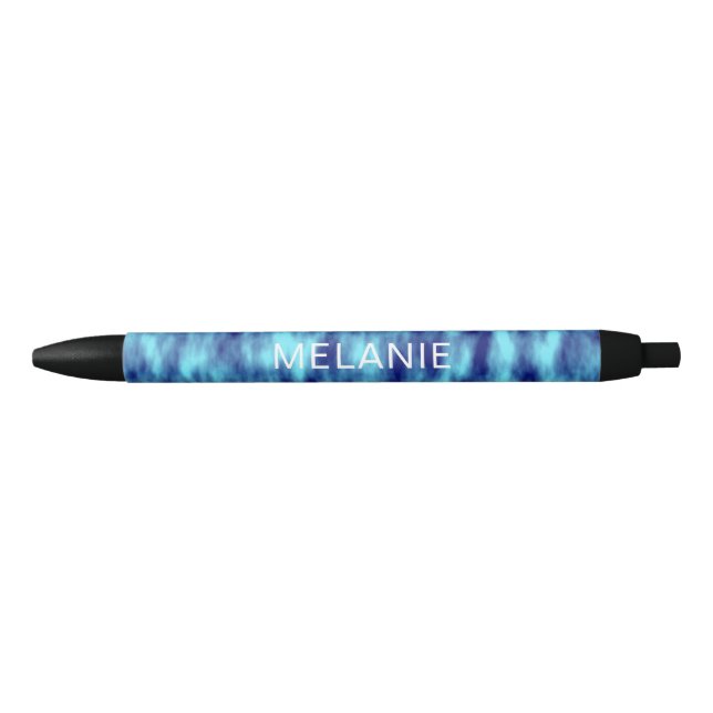 Stylo Noir Nom de teinture bleu turquoise moderne (Devant)