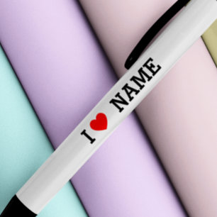 Stylo Noir Nom du coeur