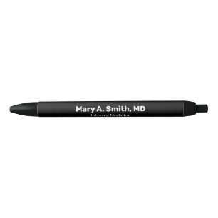 Stylo Noir Nom du médecin Gras Spécialité médicale Téléphone 