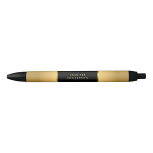 Stylo Noir Nom monographique professionnel en or noir moderne