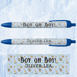 Stylo Noir Nom, Oh mon garçon, Cadeaux de Baby Shower Encre N