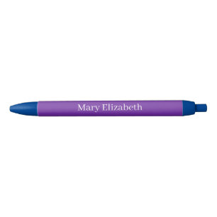 Stylo Noir Nom ou initiales de la Personnaliser Violet