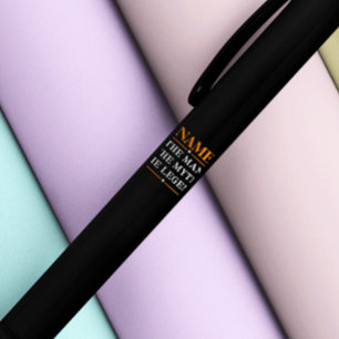 Stylo Noir Nom Personnalisé L'Homme Le Mythe La Légende
