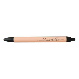 Stylo Noir Nom personnalisé Peach