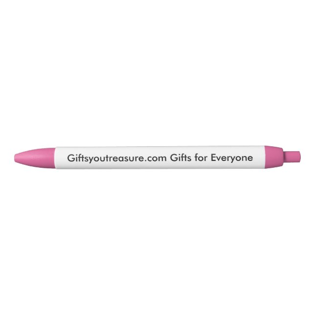 Stylo Noir Nom rose personnalisé Citation Société Slogan Phot (Devant)