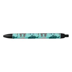 Stylo Noir Nombreux éléphants en encre