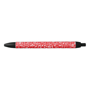 Stylo Noir Notes de musique blanches dansantes Amoureux de mu