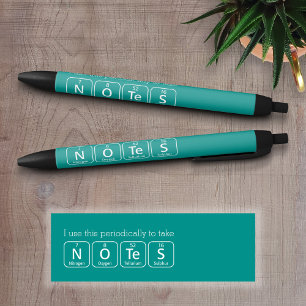 Stylo Noir Notes d'orthographe des éléments de tableau périod