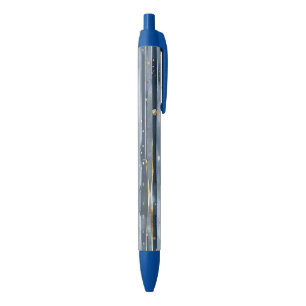 Stylo Noir Nuances de bleu Or Rayures Points Rêves