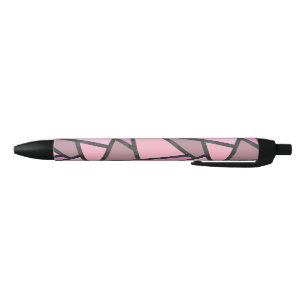 Stylo Noir Nuances de motif en vitrail de corail