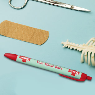 Stylo Noir Nurse Caduceus Scrubs Green w/ Name