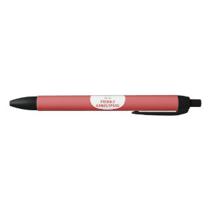 Stylo Noir Oie Canard de Noël à l'aquarelle Rouge Festive