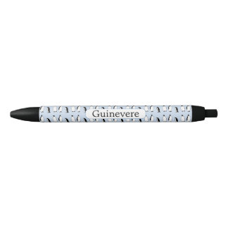 Stylo Noir Oiseau de Penguin Bleu Animal Polar Hiver Personna