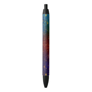 Stylo Noir Ombre Lunatique Poussière d'Étoile Dorée Grunge