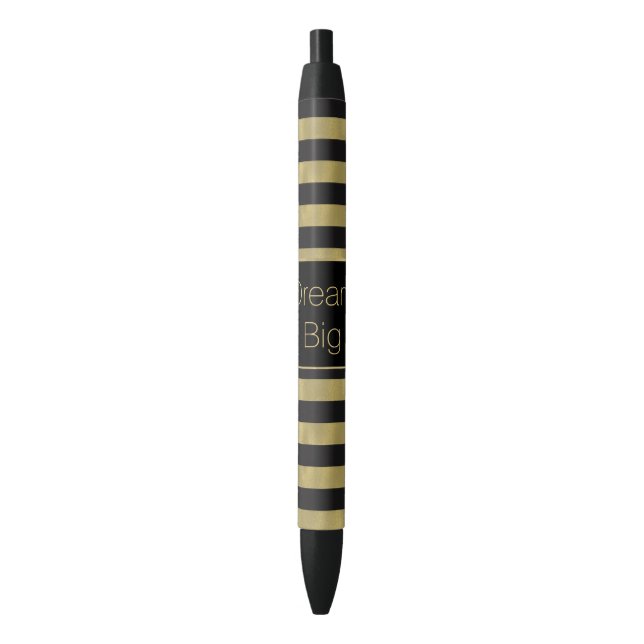 Stylo Noir Or chic et grand noir de rêve de rayures (devant Vertical)