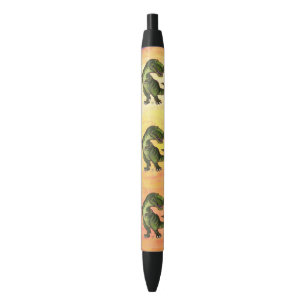 Stylo Noir Orange de motif de Rex de Tyrannosaurus