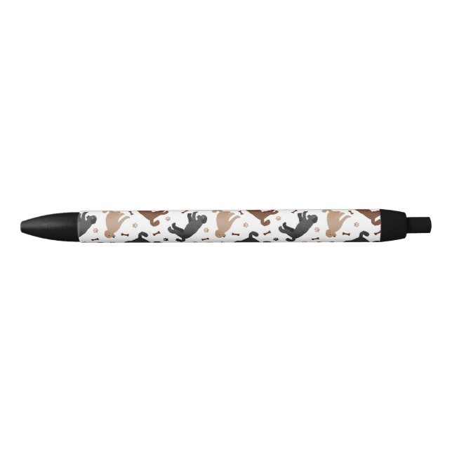 Stylo Noir Os et pattes de nouilles de Labradoodle (Devant)