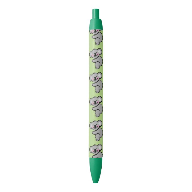 Stylo Noir ours de koala de bande dessinée (devant Vertical)