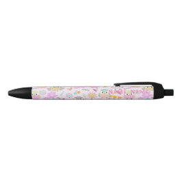 Stylo Noir Owl Pastel Pink