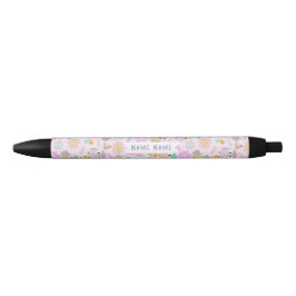 Stylo Noir Owl Pastel Pink  