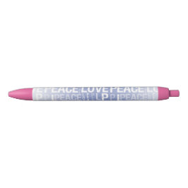 Stylo Noir Paix Amour Blanc Violet
