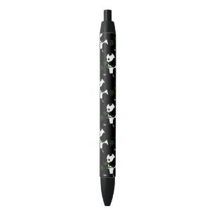 Stylo Noir Panda géant mange du bambou noir