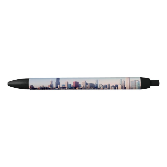 Stylo Noir Panorama de l'horizon de Chicago (Devant)