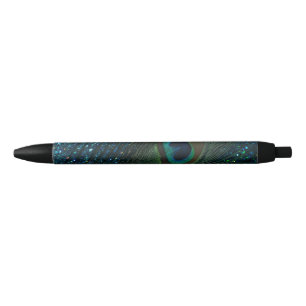 Stylo Noir Paon scintillant d'Aqua