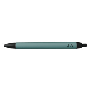 Stylo Noir Papeterie classique simple verte à monogramme