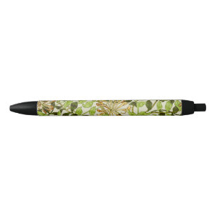 Stylo Noir Papier peint floral Chèvrefeuille miel de William