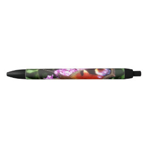 Stylo Noir Papillon paon et bouddleie
